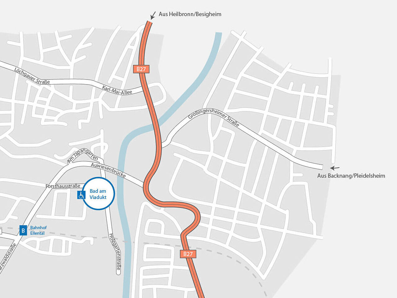 Bild:Anfahrtsskizze zum Bad am Viadukt